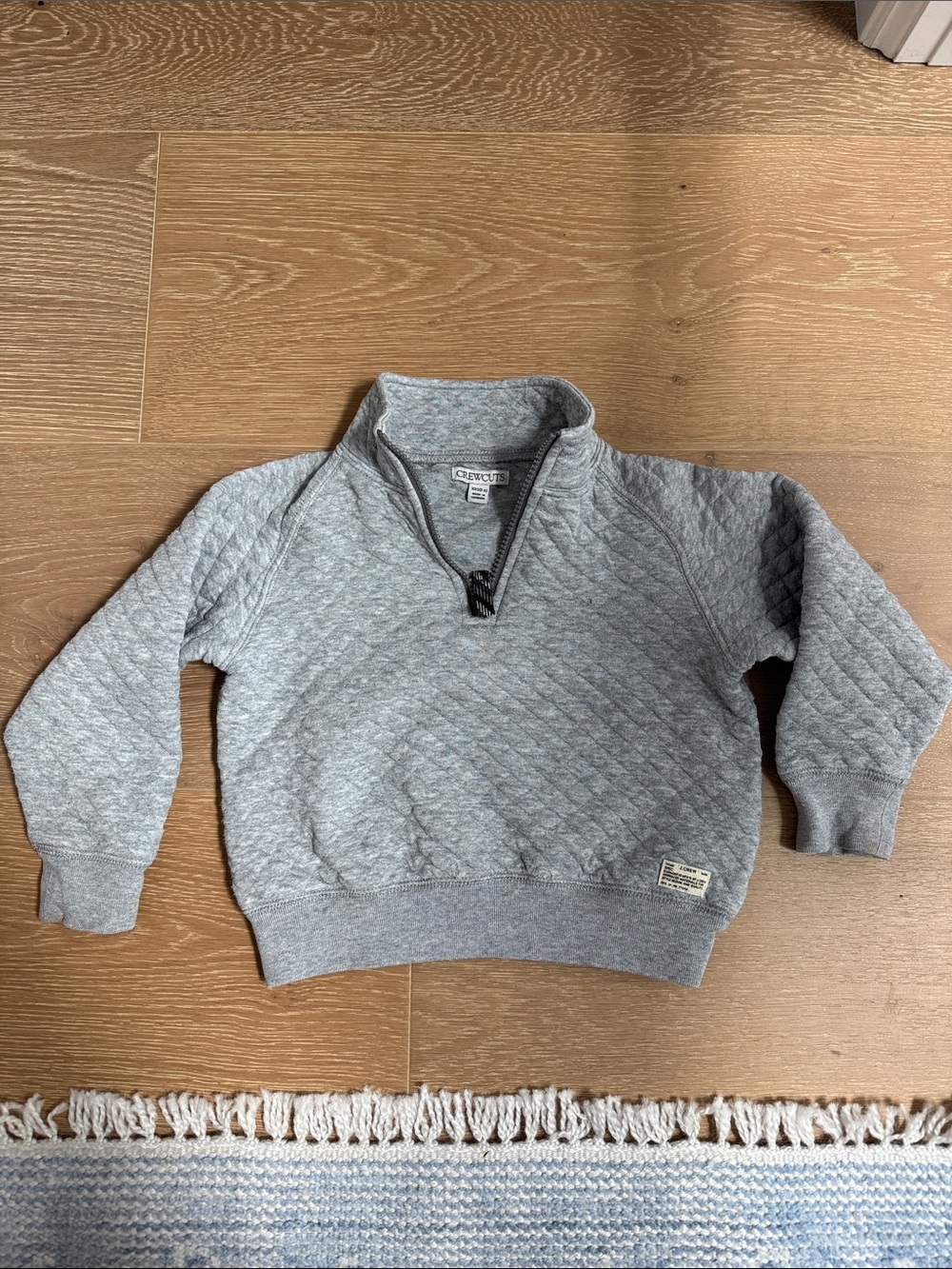 Crewcuts Grey Quilted Half-Zip Pullover Sweatshirt XXS (2-3)